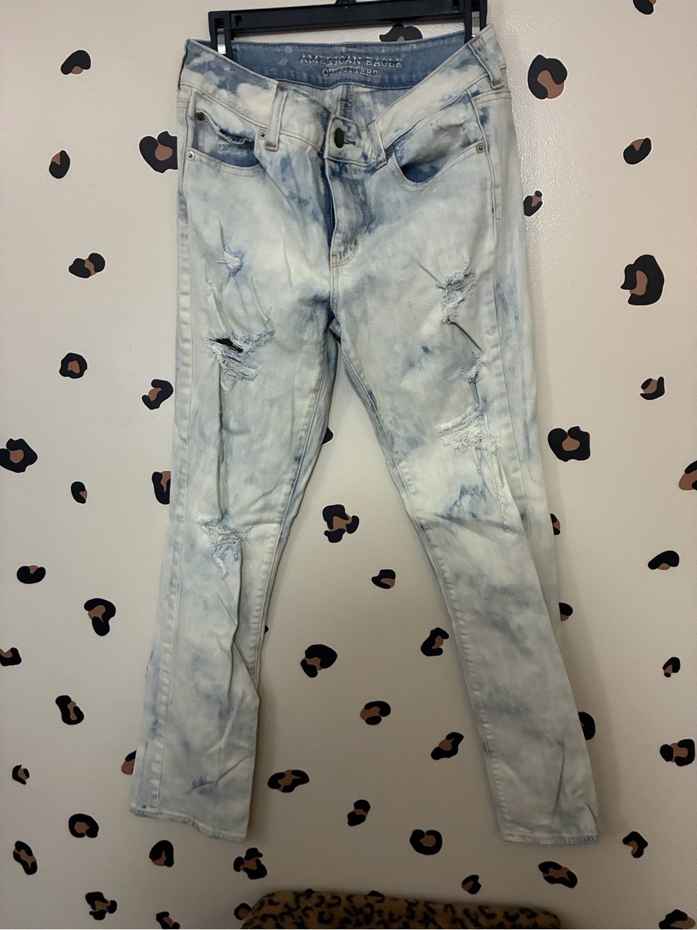 American Eagle Outfitters Light Blue Tie-Dye Skinny Jeans